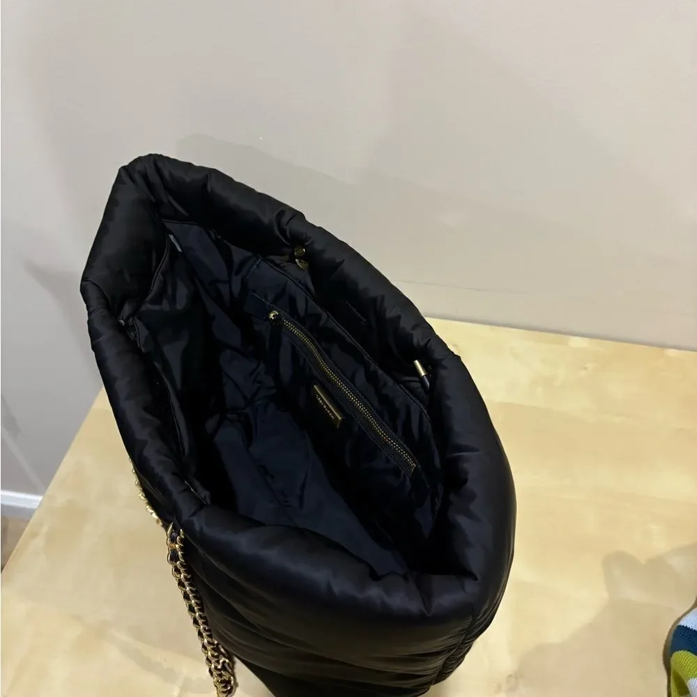 New Tory Burch ELLA PUFFY CHAIN TOTE BLACK